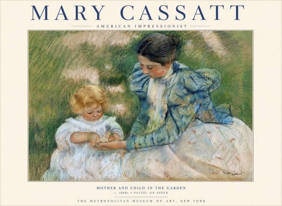 Mary Cassatt Mother and Child in the Garden No3 - Plakat