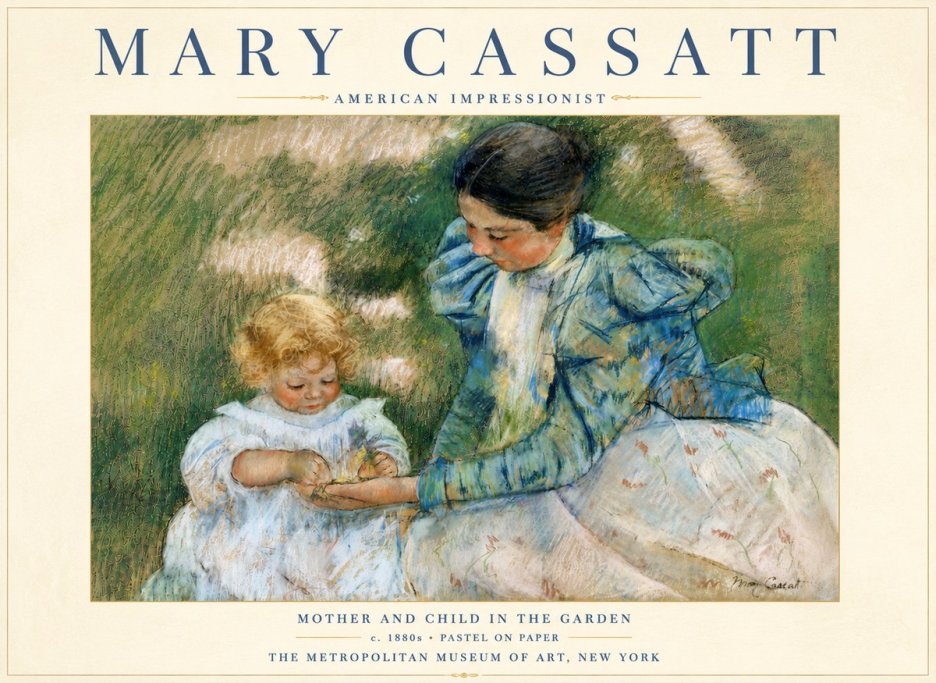 Mary Cassatt Mother and Child in the Garden No6 - Plakat