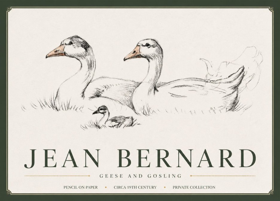 Jean Bernard Study of Geese No6 - Plakat