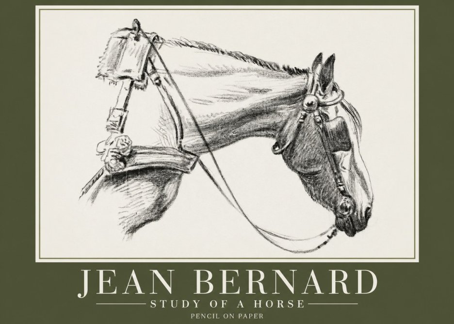Jean Bernard Study of a Horse XVIII No2 - Plakat