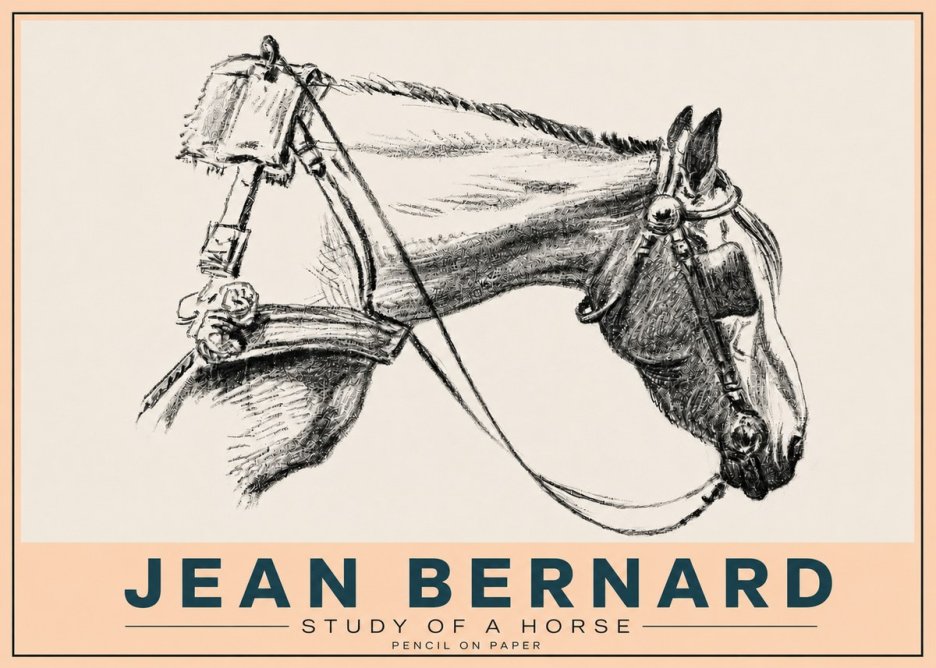Jean Bernard Study of a Horse XVIII No5 - Plakat