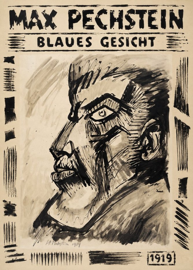 Max Pechstein Blaues Gesicht No6 - Plakat