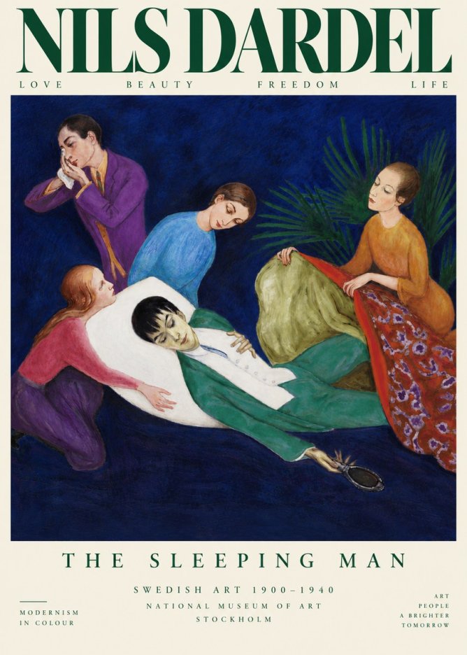 Nils Dardel The Sleeping Man No5 - Plakat