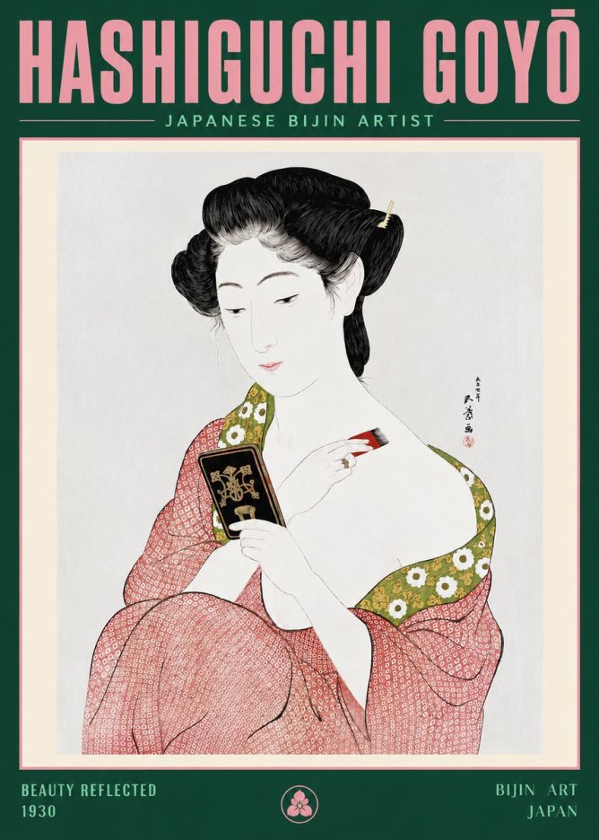 Hashiguchi Goyō Beauty Reflected No3 - Plakat