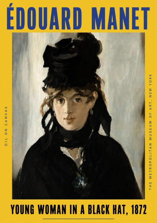 Édouard Manet Young Woman in a Black Hat, 1872 No4 - Plakat