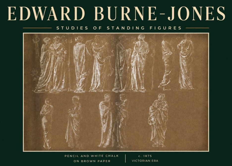Edward Burne-Jones Studies of Standing Figures No3 - Plakat