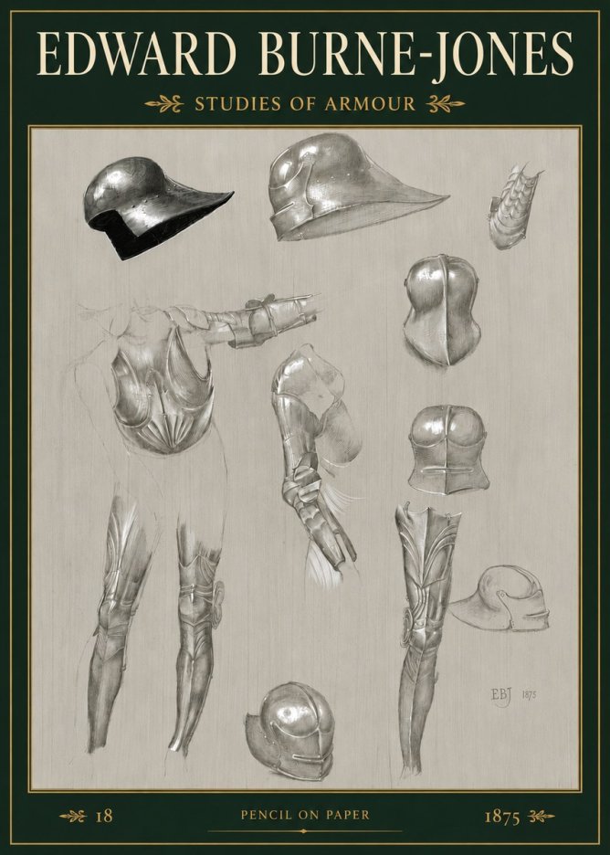 Edward Burne-Jones Studies of Armour No3 - Plakat