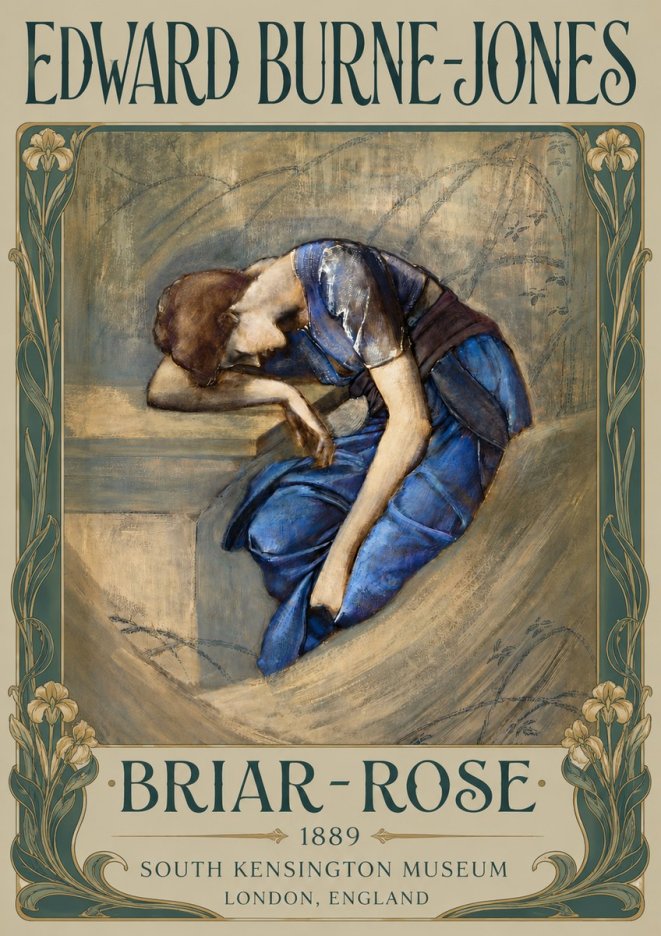 Edward Burne-Jones Briar-rose No6 - Plakat