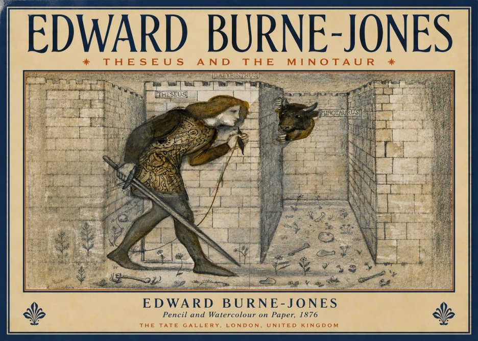 Edward Burne-Jones Theseus and the Minotaur No4 - Plakat