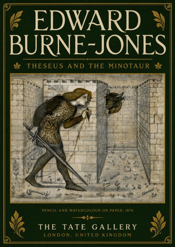 Edward Burne-Jones Theseus and the Minotaur No6 - Plakat