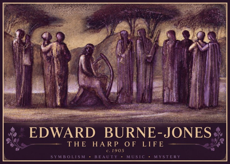 Edward Burne-Jones The Harp of Life No4 - Plakat