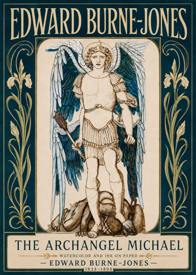 Edward Burne-Jones The Archangel Michael No6 - Plakat