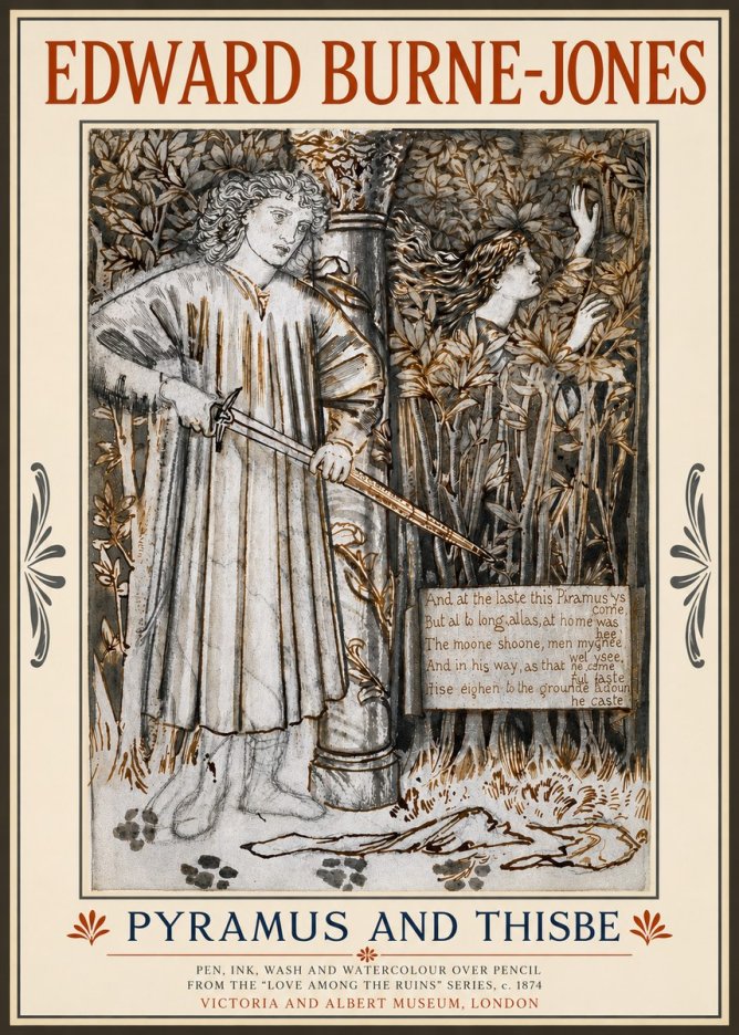 Edward Burne-Jones Pyramus and Thisbe No3 - Plakat