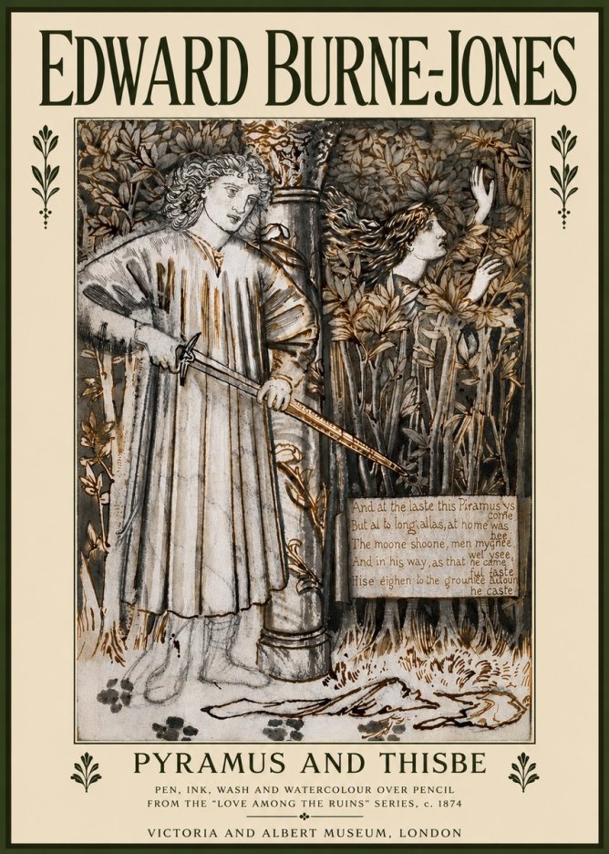 Edward Burne-Jones Pyramus and Thisbe No5 - Plakat