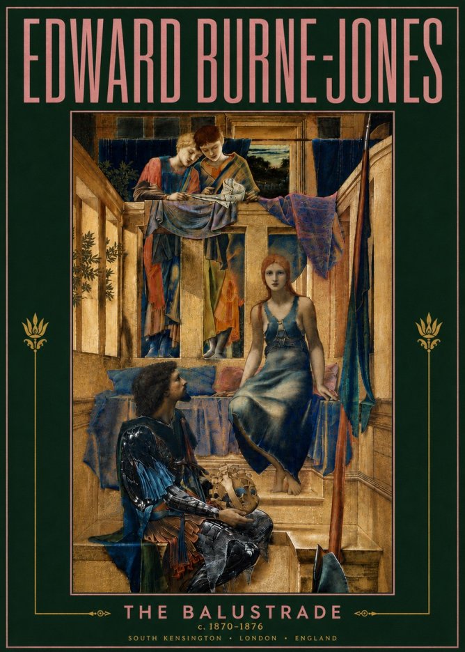Edward Burne-Jones The Balustrade No5 - Plakat