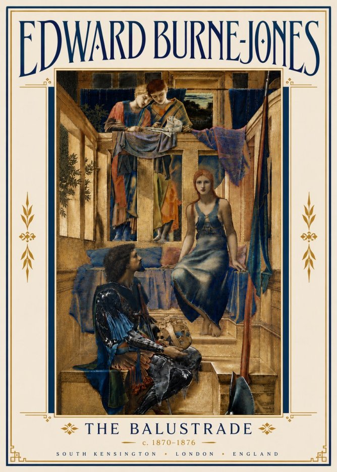 Edward Burne-Jones The Balustrade No6 - Plakat