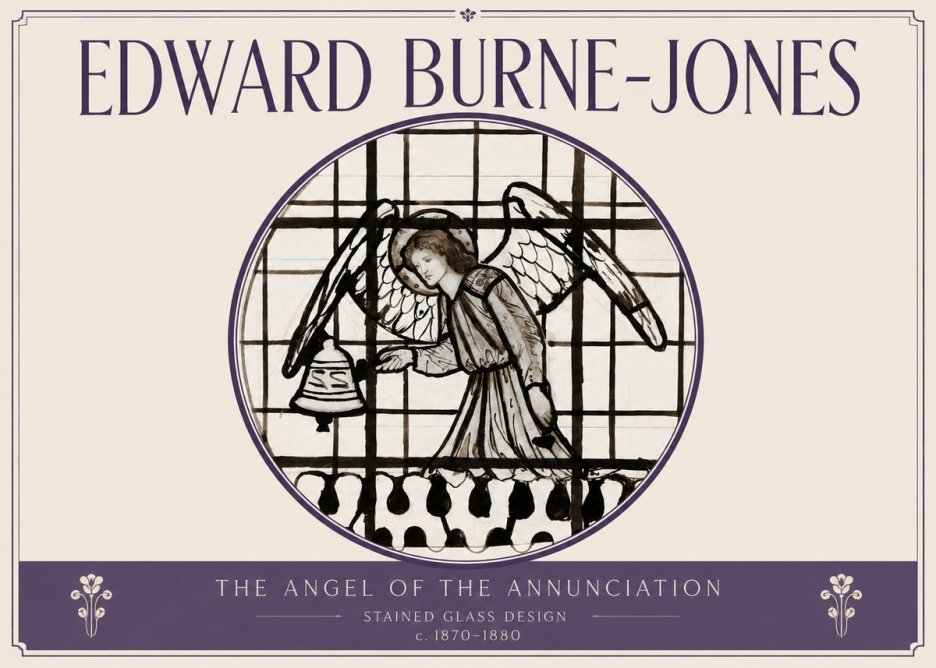 Edward Burne-Jones The Angel of the Annunciation (Stained Glass Design) No3 - Plakat
