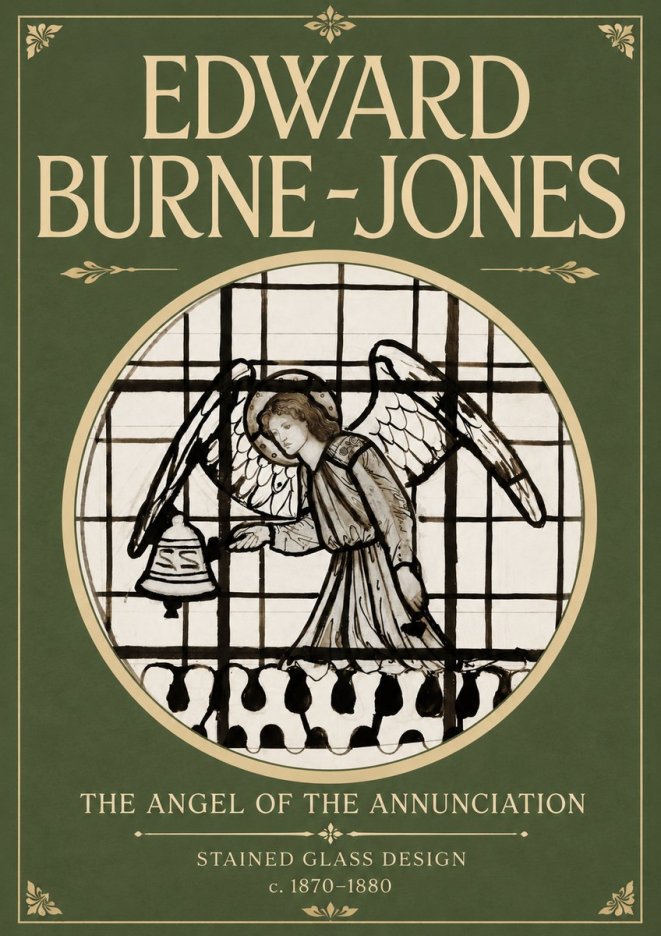 Edward Burne-Jones The Angel of the Annunciation (Stained Glass Design) No4 - Plakat