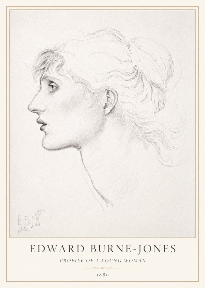 Edward Burne-Jones Profile of a Young Woman No1 - Plakat