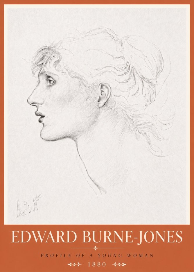 Edward Burne-Jones Profile of a Young Woman No6 - Plakat