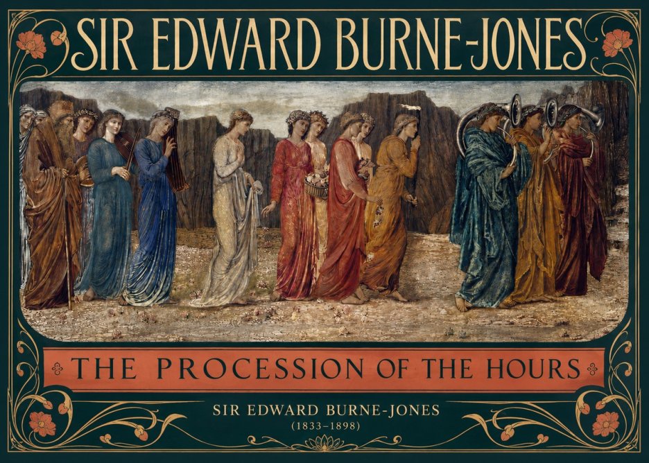 Edward Burne-Jones The Procession of the Hours No2 - Plakat