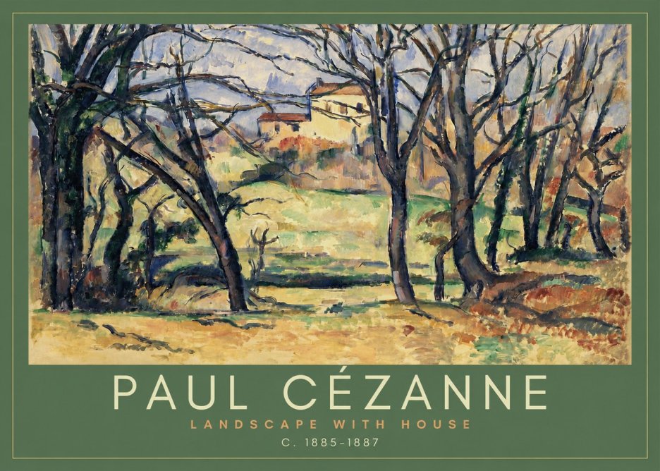 Paul Cézanne Landscape with House No2 - Plakat
