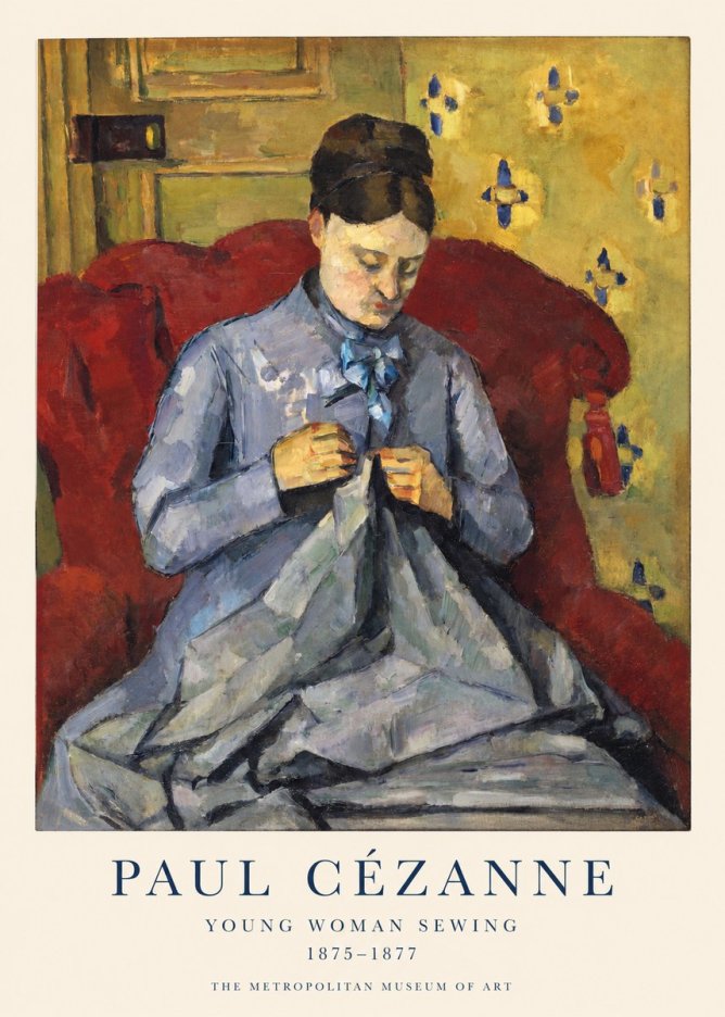 Paul Cézanne Young Woman Sewing No1 - Plakat
