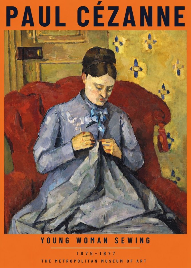 Paul Cézanne Young Woman Sewing No2 - Plakat