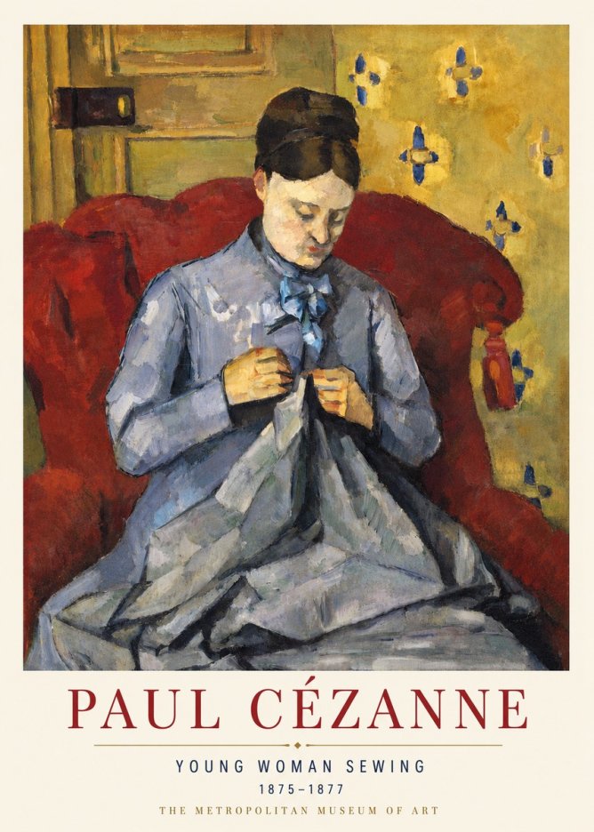 Paul Cézanne Young Woman Sewing No4 - Plakat