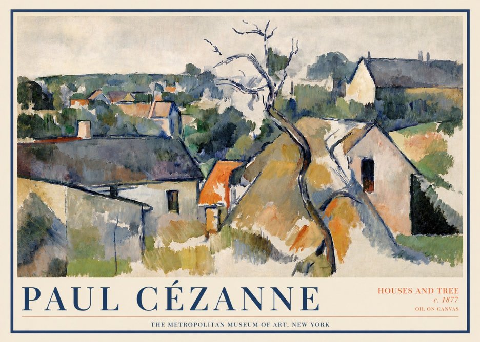 Paul Cézanne Houses and Tree No4 - Plakat