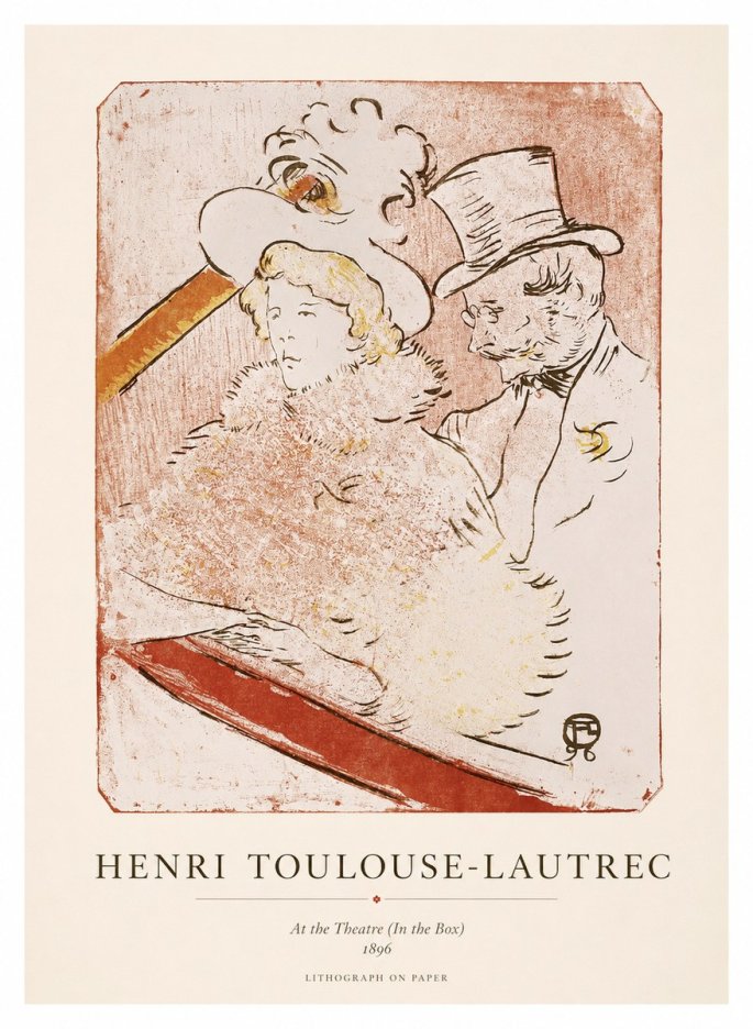 Toulouse-Lautrec At the Theatre (in the Box) No1 - Plakat
