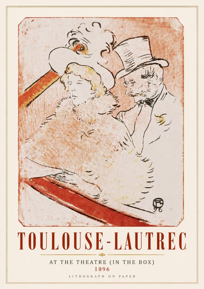 Toulouse-Lautrec At the Theatre (in the Box) No6 - Plakat