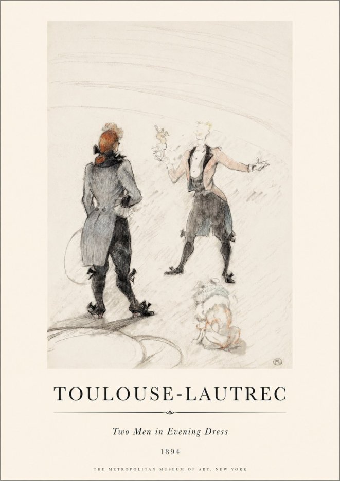 Toulouse-Lautrec Two Men in Evening Dress No1 - Plakat