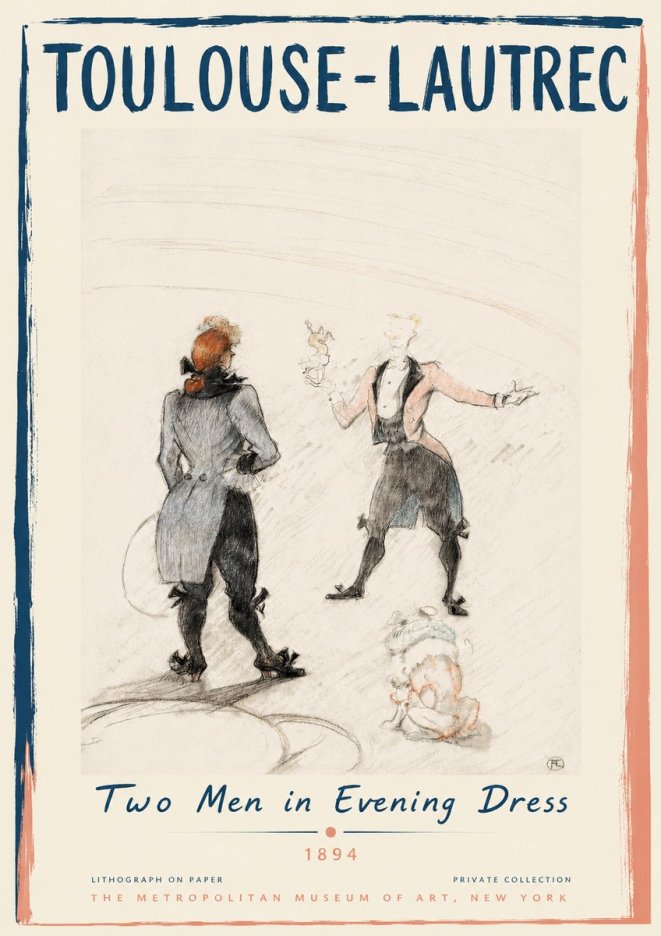 Toulouse-Lautrec Two Men in Evening Dress No3 - Plakat