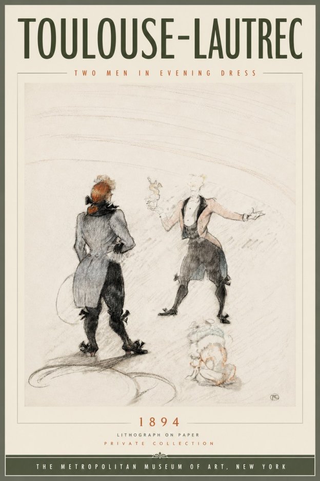 Toulouse-Lautrec Two Men in Evening Dress No5 - Plakat