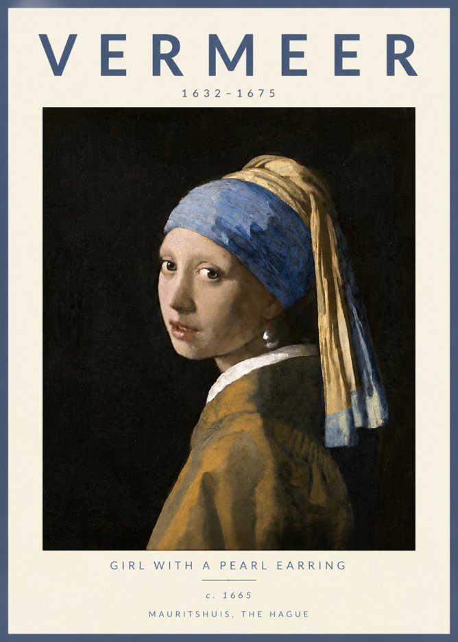 Vermeer Girl with a Pearl Earring II No6 - Plakat