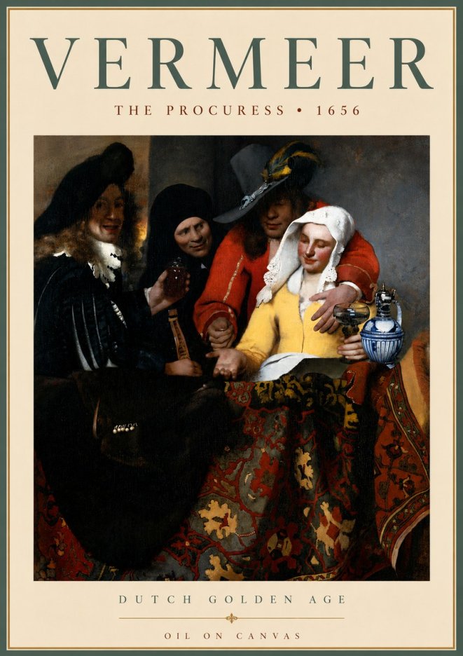 Vermeer The Procuress No6 - Plakat
