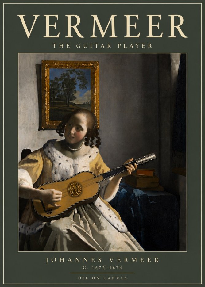 Vermeer The Guitar Player No6 - Plakat