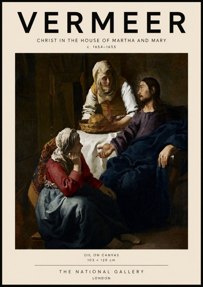 Vermeer Christ in the House of Martha and Mary No3 - Plakat