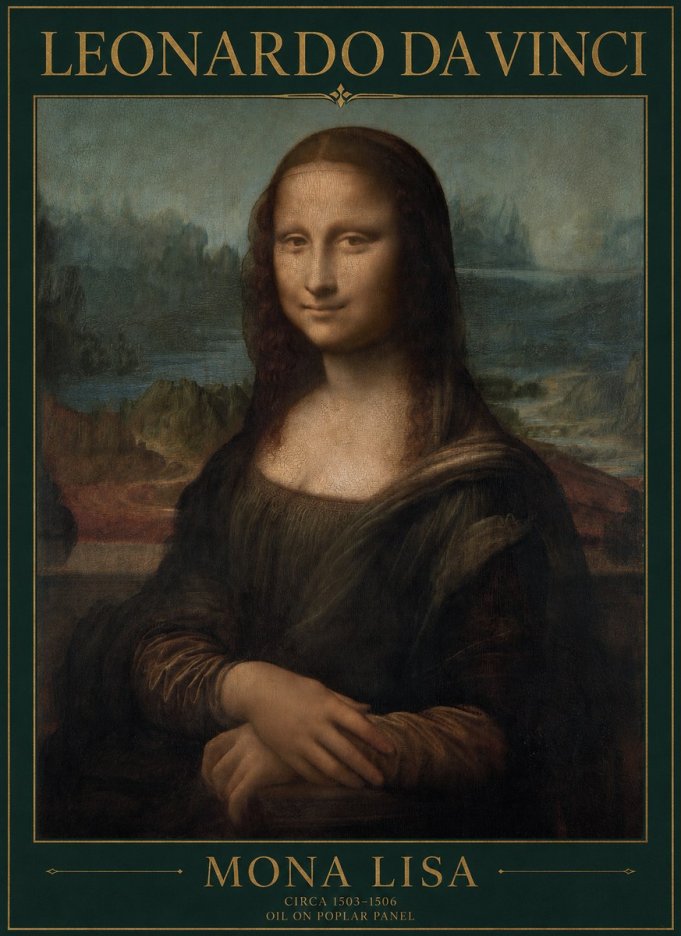 Leonardo da Vinci Mona Lisa No1 - Plakat