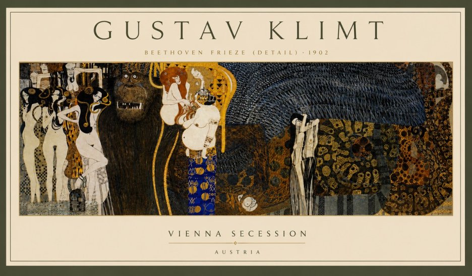 Klimt Beethoven Frieze (Detail) No5 - Plakat