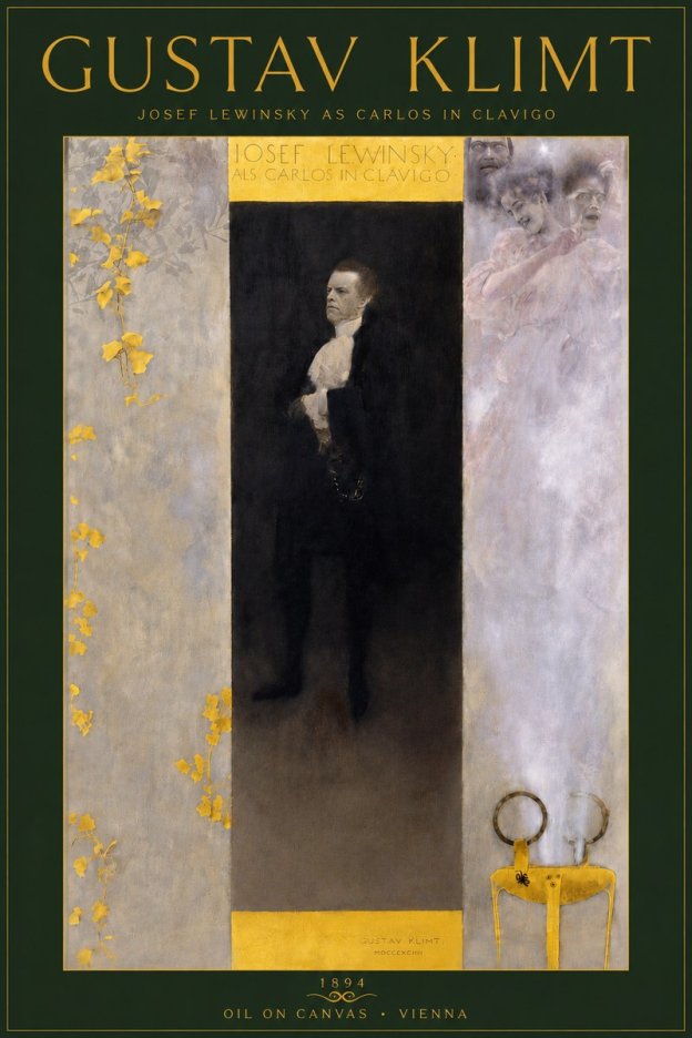 Klimt Josef Lewinsky as Carlos in Clavigo No5 - Plakat
