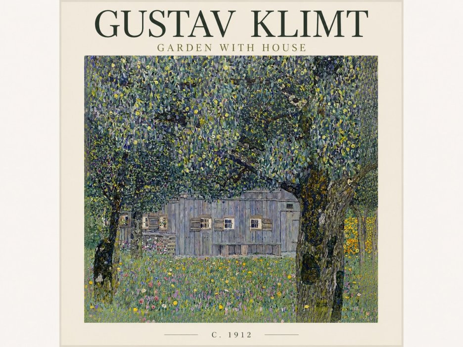 Klimt Garden with House No3 - Plakat