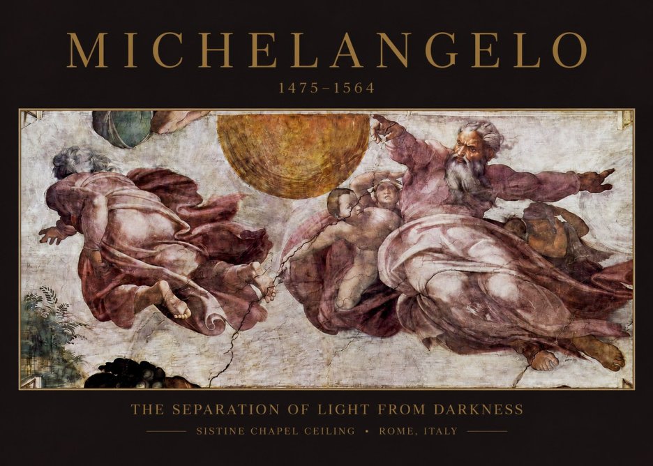 Michelangelo The Separation of Light from Darkness No2 - Plakat