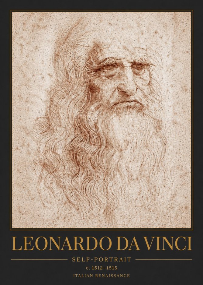 Leonardo da Vinci Self-portrait I No6 - Plakat