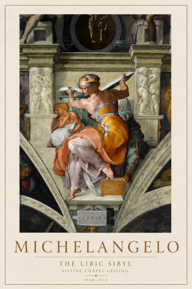Michelangelo The Libic Sibyl No2 - Plakat