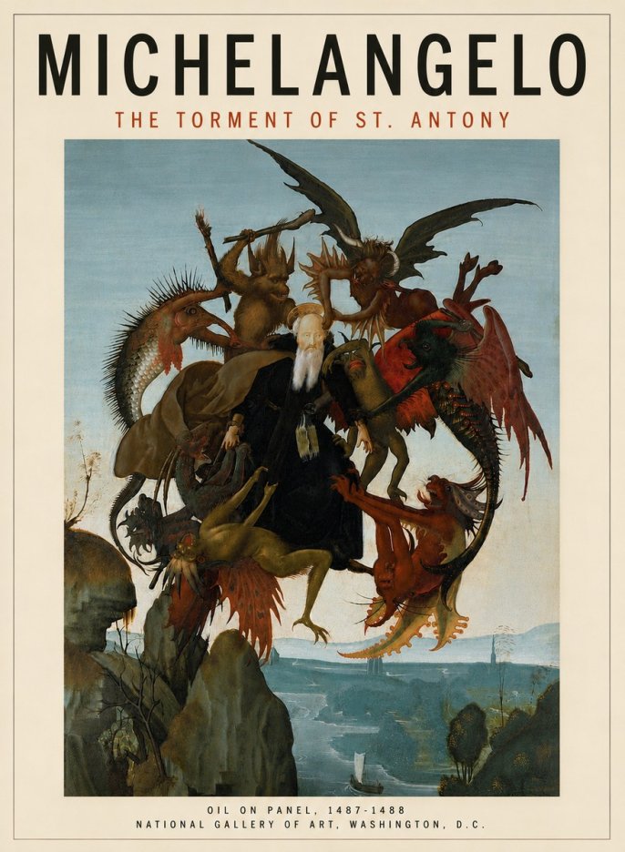 Michelangelo The Torment of St. Antony No5 - Plakat