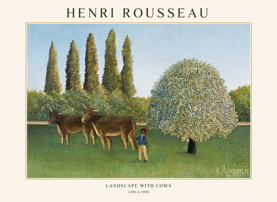 Rousseau Landscape with Cows No1 - Plakat
