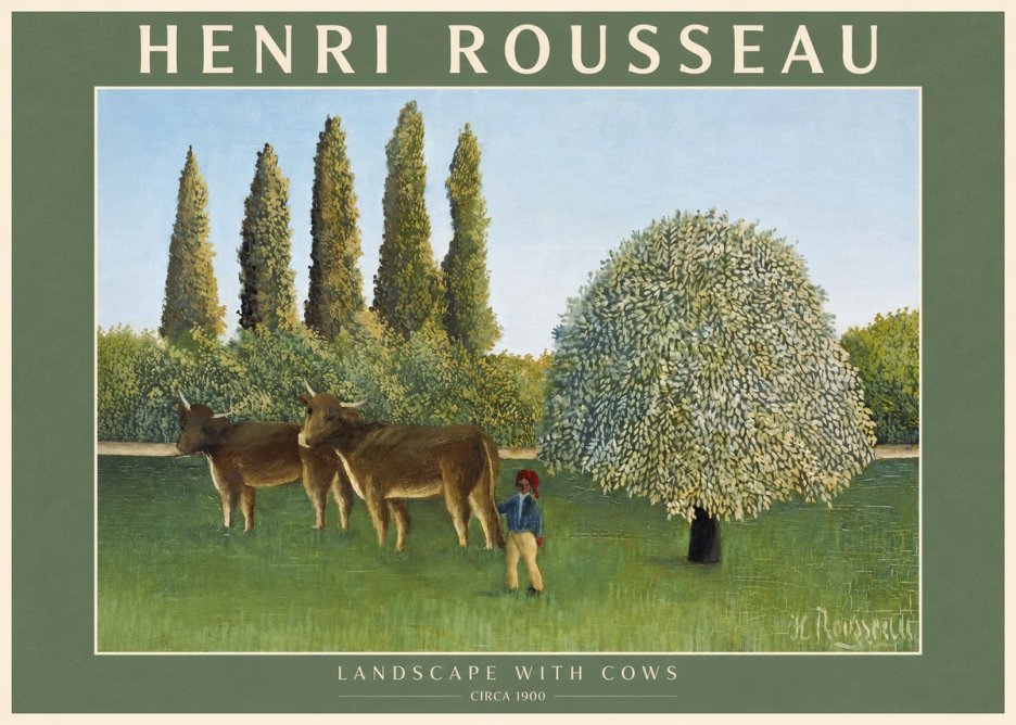 Rousseau Landscape with Cows No2 - Plakat