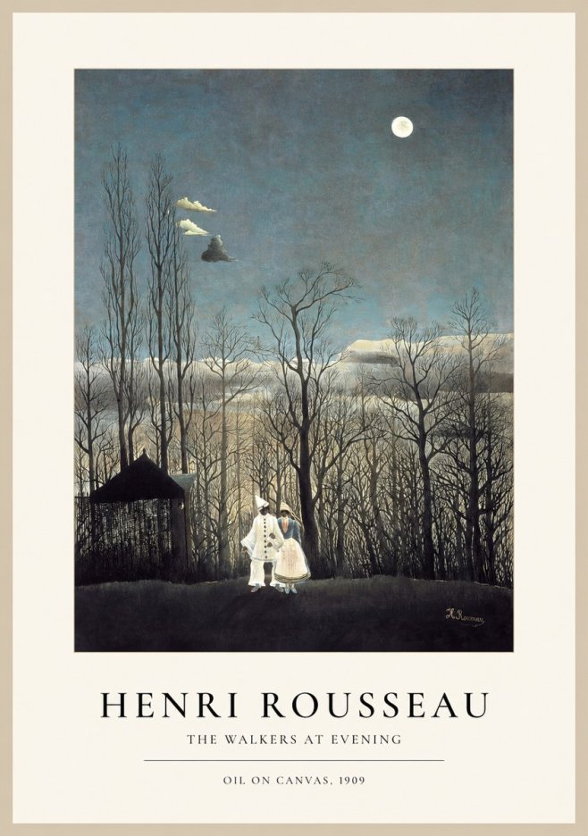 Rousseau The Walkers at Evening No1 - Plakat